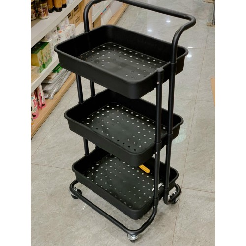 Xe đẩy 3 tầng đựng đồ nghề (màu đen)