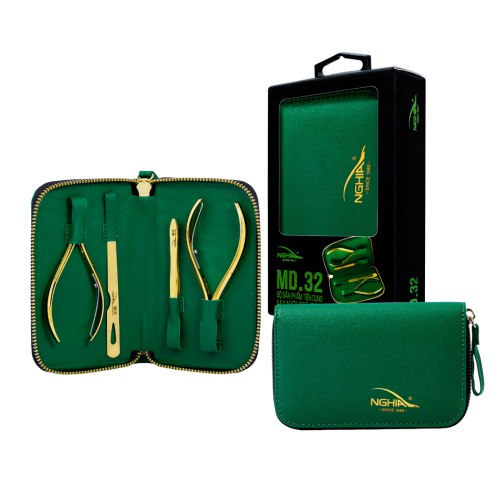 Bộ quà tặng truyền thống Kềm Nghĩa mạ vàng 24K MD.32